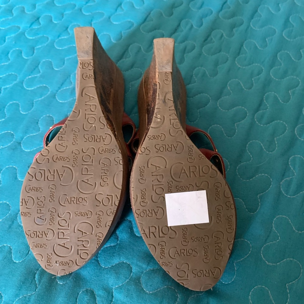 Carlos Santana - Cargo Leather Wedge Sandals - Picture 8 of 10